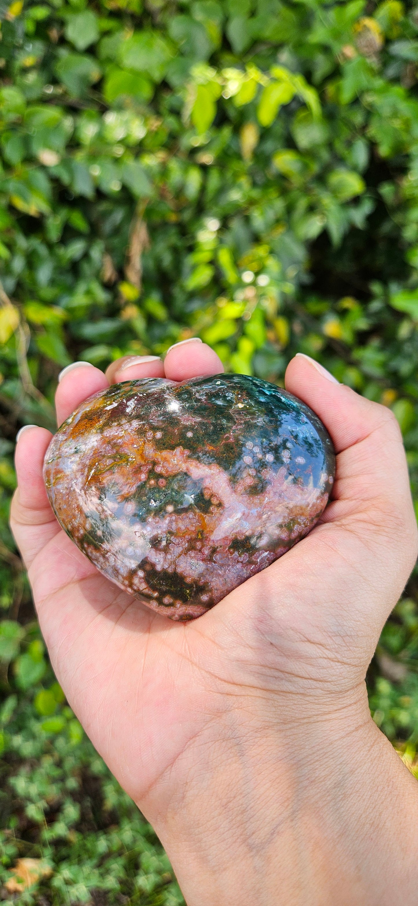 Ocean Jasper Heart Carving