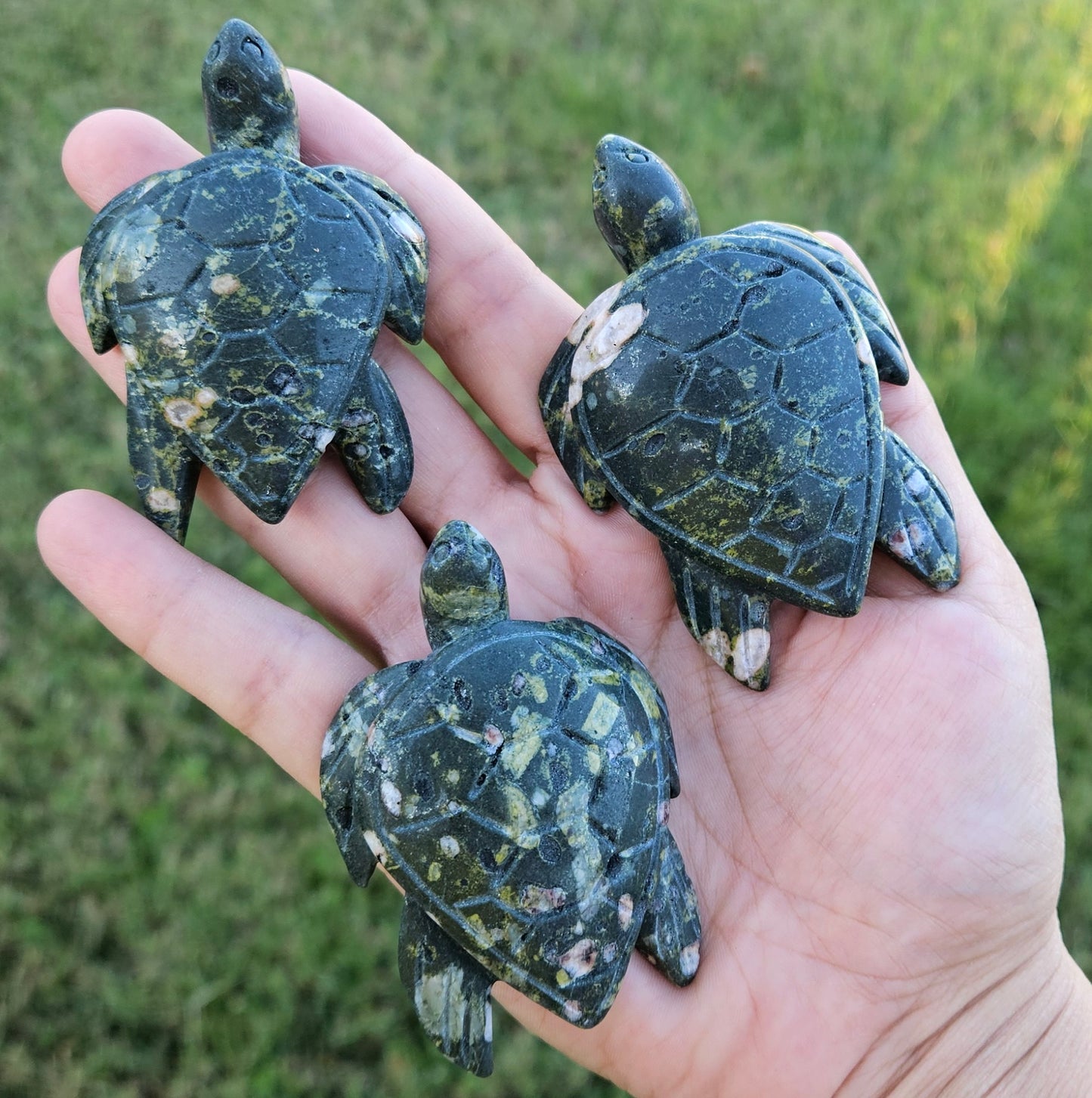 Lakelandite Turtle Carving