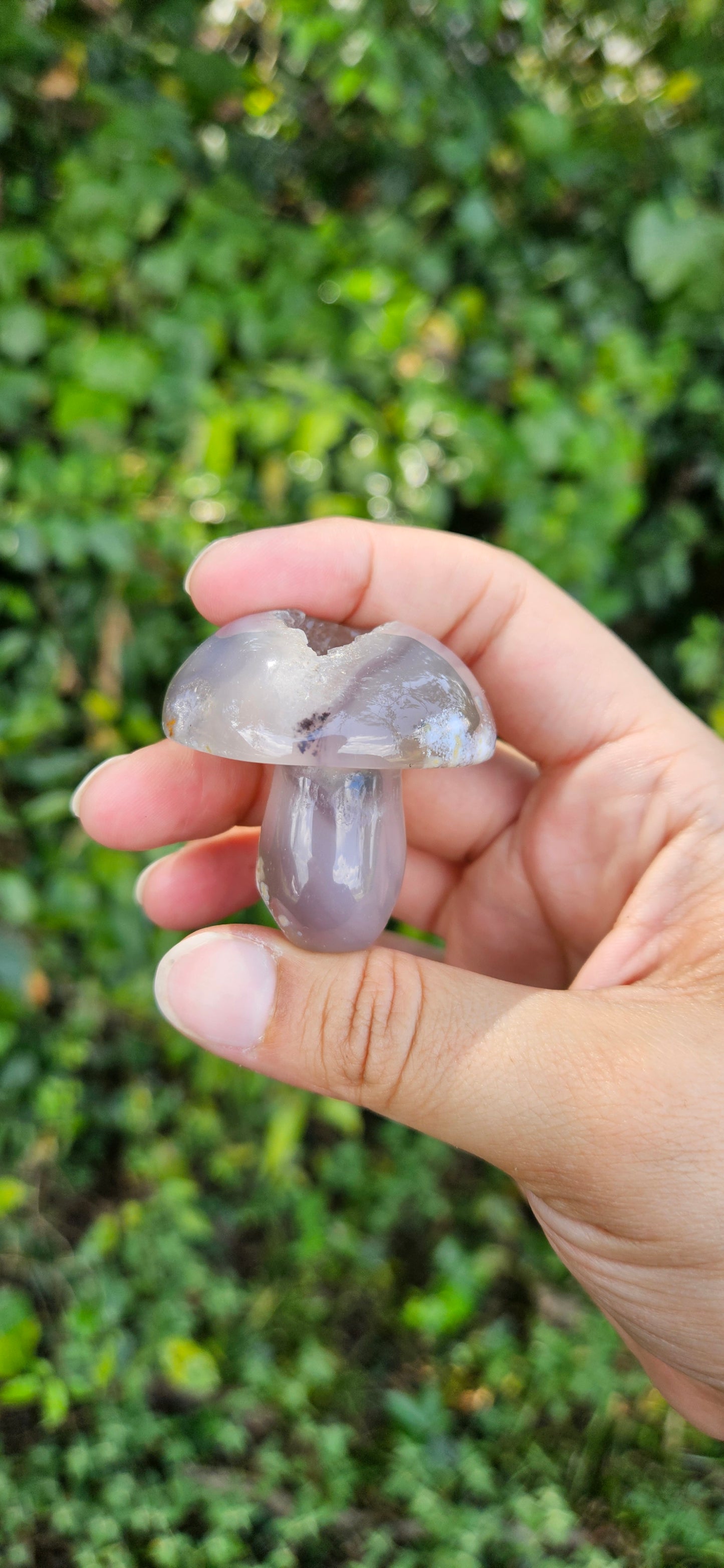 Druzy Agate Mushroom Carving (small)