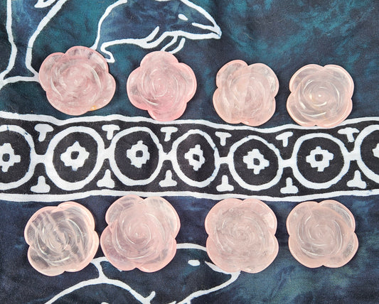 Rose Quartz Rose Palm Stones