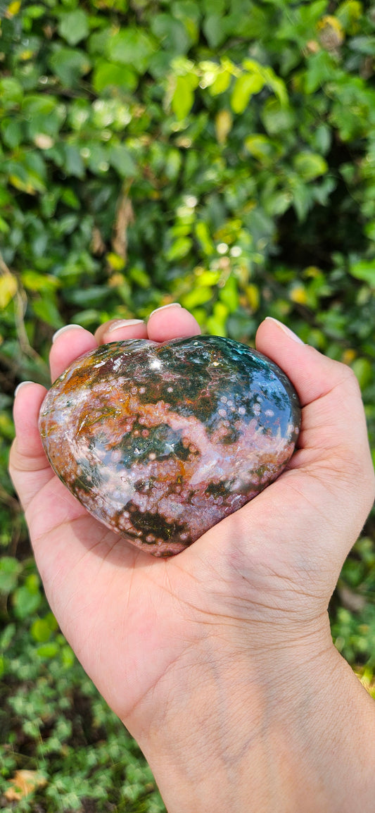 Ocean Jasper Heart Carving