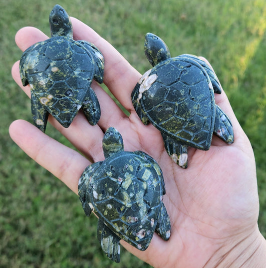 Lakelandite Turtle Carving