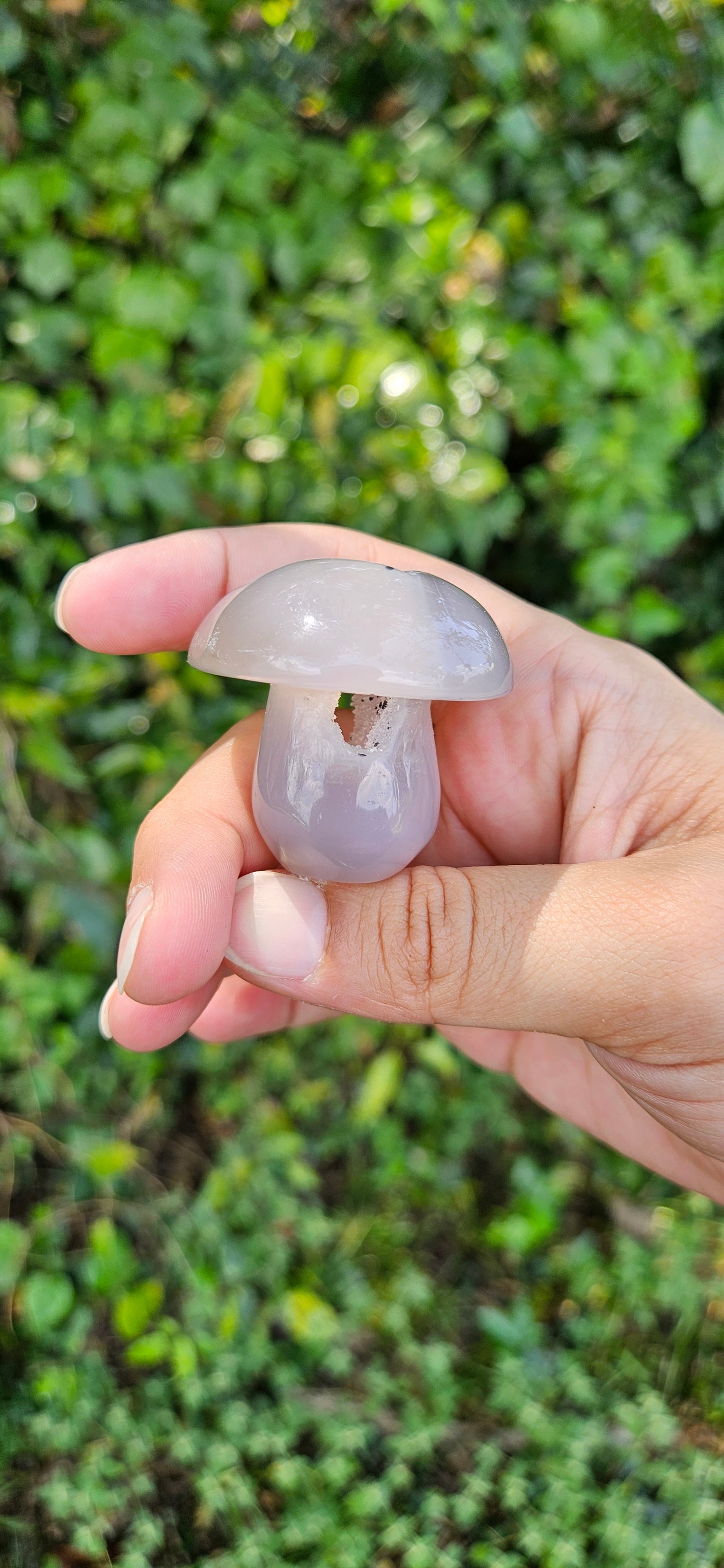 Druzy Agate Mushroom Carving (small)